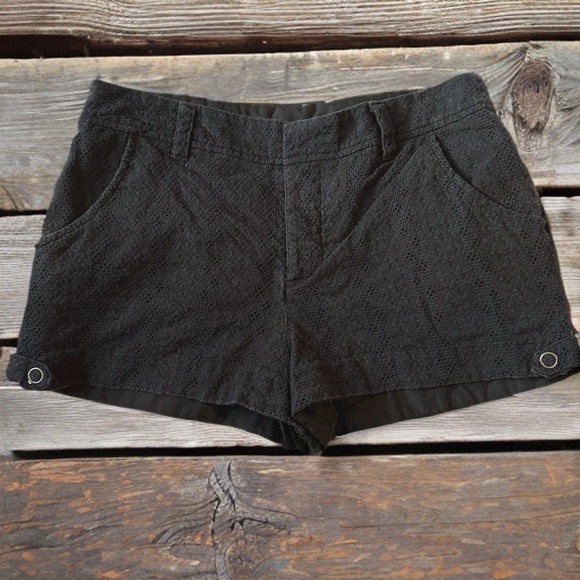 Free People Pants - Free People Shorts Washed Black Lace Eyelet Lined 100% Cotton Snap Fly Closure